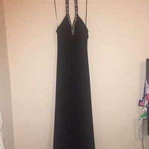 Floor length black formal dress